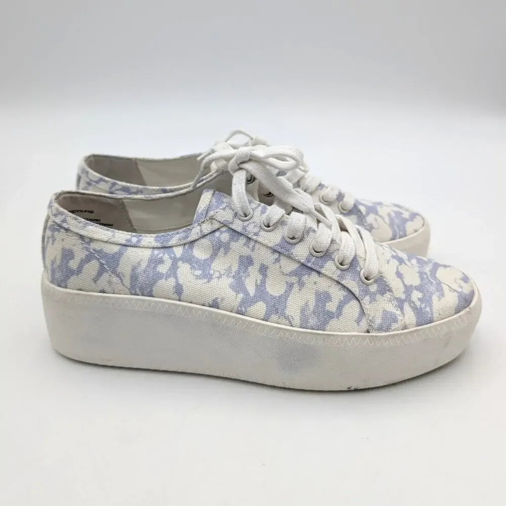 Open Edit Edlandyn Platform Sneakers Women's Blue Marble Size US6.5M EU36.5